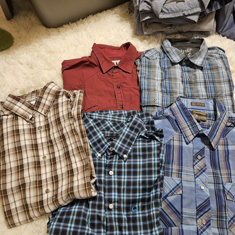 Men's Multi-Color Plaid and Solid Shirts